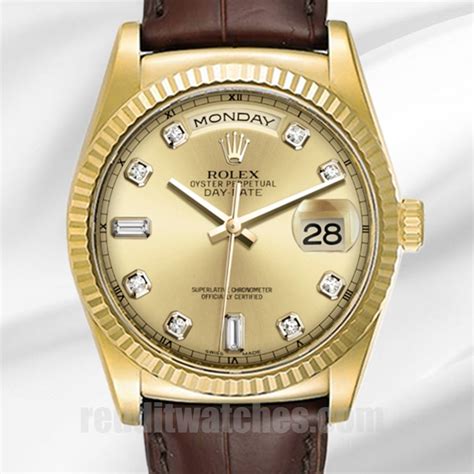 rolex day date oro cinturino pelle